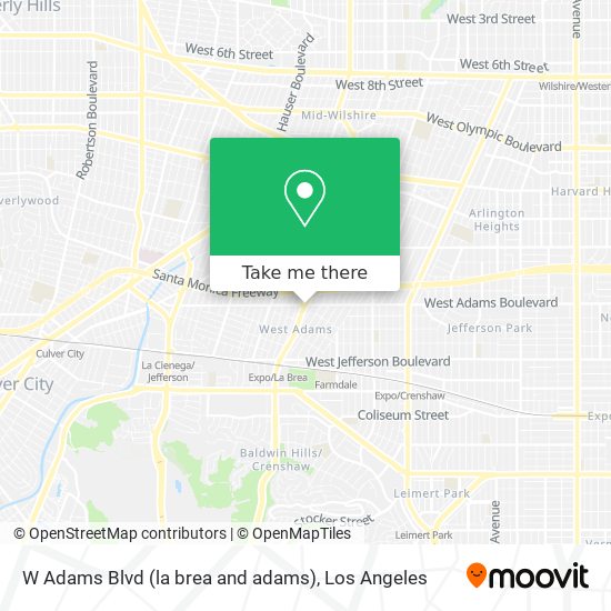 W Adams Blvd (la brea and adams) map