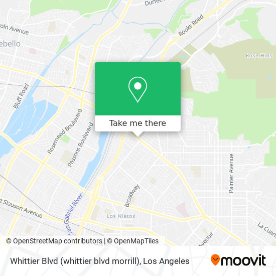 Mapa de Whittier Blvd (whittier blvd morrill)