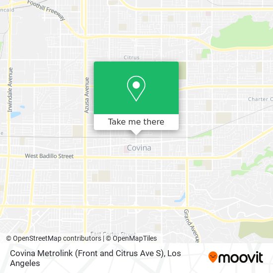 Covina Metrolink (Front and Citrus Ave S) map