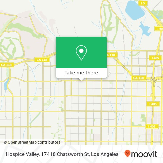 Mapa de Hospice Valley, 17418 Chatsworth St