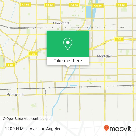 Mapa de 1209 N Mills Ave, Montclair, CA 91763