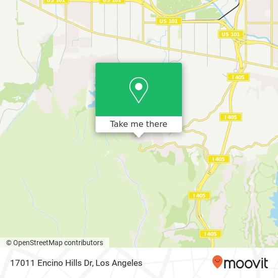 Mapa de 17011 Encino Hills Dr, Encino, CA 91436