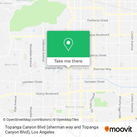 Mapa de Topanga Canyon Blvd (sherman way and Topanga Canyon Blvd)