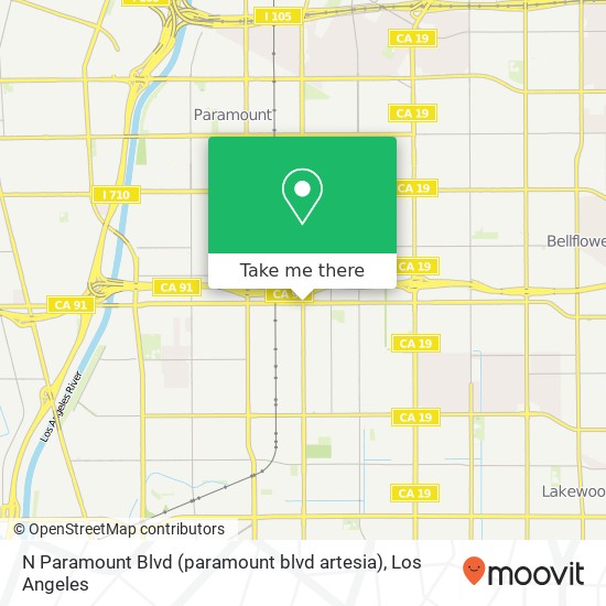 Mapa de N Paramount Blvd (paramount blvd artesia)