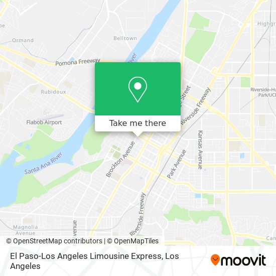 El Paso-Los Angeles Limousine Express map