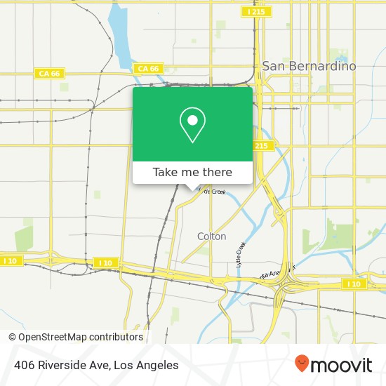 Mapa de 406 Riverside Ave, Colton, CA 92324