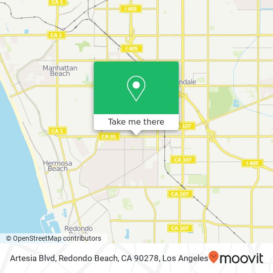 Mapa de Artesia Blvd, Redondo Beach, CA 90278