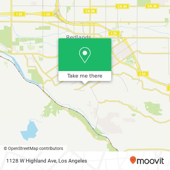 Mapa de 1128 W Highland Ave, Redlands, CA 92373