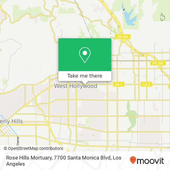 Rose Hills Mortuary, 7700 Santa Monica Blvd map