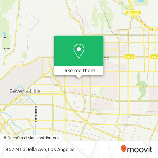 Mapa de 457 N La Jolla Ave, Los Angeles, CA 90048