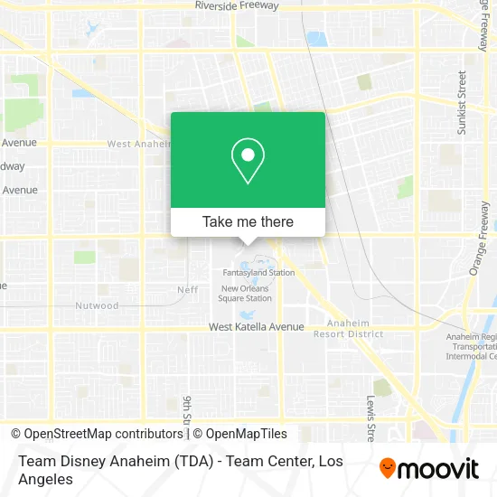Mapa de Team Disney Anaheim (TDA) - Team Center