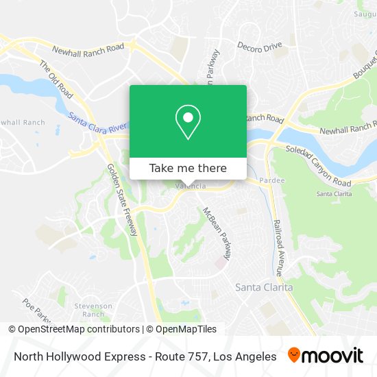 North Hollywood Express - Route 757 map