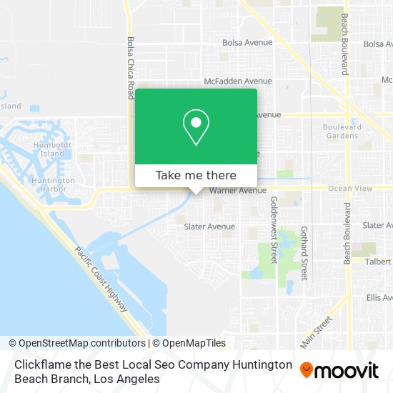 Clickflame the Best Local Seo Company Huntington Beach Branch map