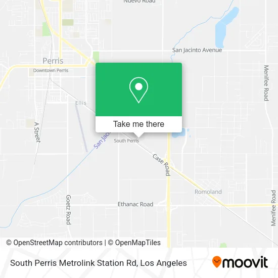 South Perris Metrolink Station Rd map