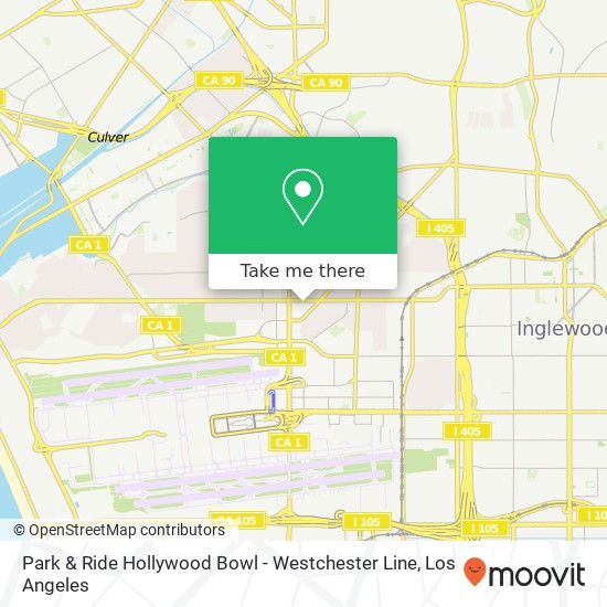 Mapa de Park & Ride Hollywood Bowl - Westchester Line
