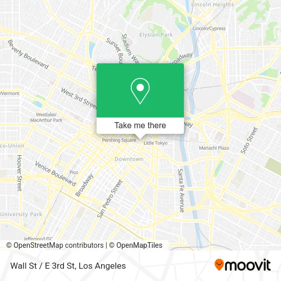 Wall St / E 3rd St map