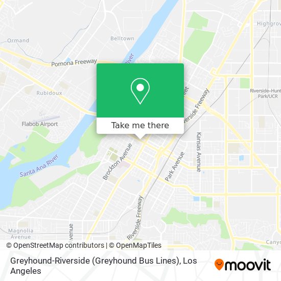 Mapa de Greyhound-Riverside (Greyhound Bus Lines)