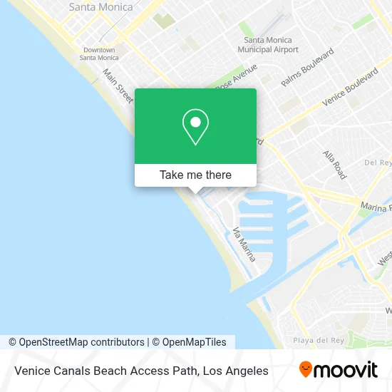 Venice Canals Beach Access Path map