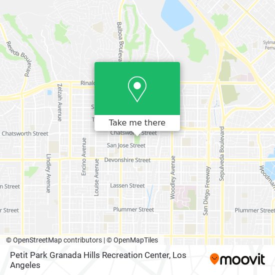 Petit Park Granada Hills Recreation Center map