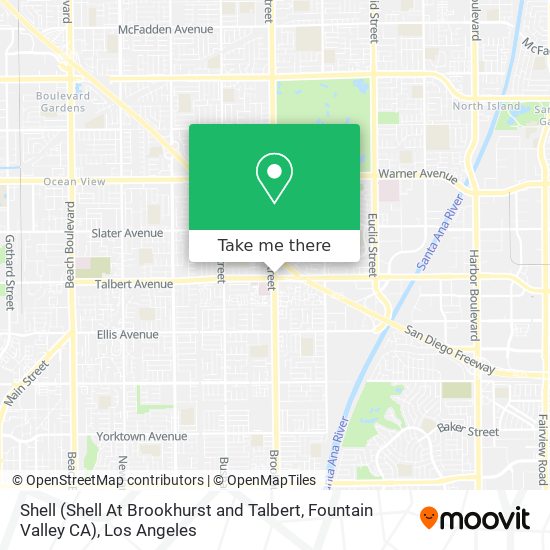 Shell (Shell At Brookhurst and Talbert, Fountain Valley CA) map