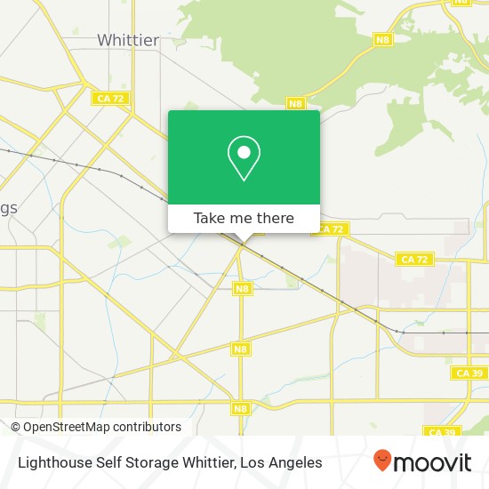 Lighthouse Self Storage Whittier map