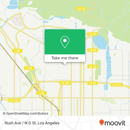 Rush Ave / N G St map
