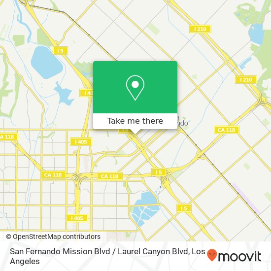 San Fernando Mission Blvd / Laurel Canyon Blvd map