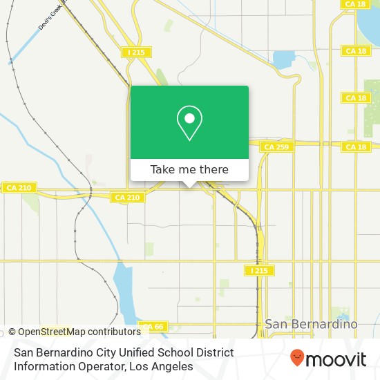 San Bernardino City Unified School District Information Operator map