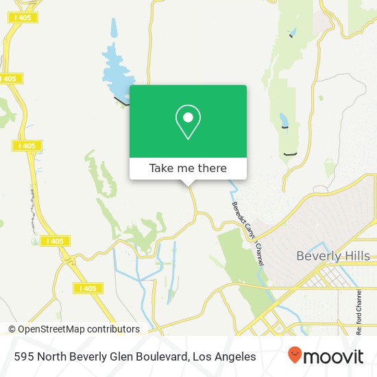 595 North Beverly Glen Boulevard map