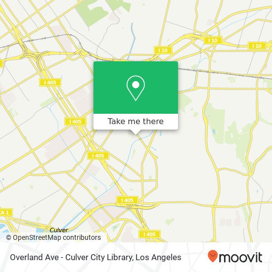 Overland Ave - Culver City Library map