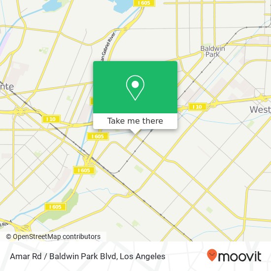 Mapa de Amar Rd / Baldwin Park Blvd