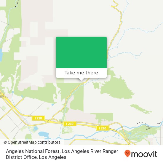 Angeles National Forest, Los Angeles River Ranger District Office map