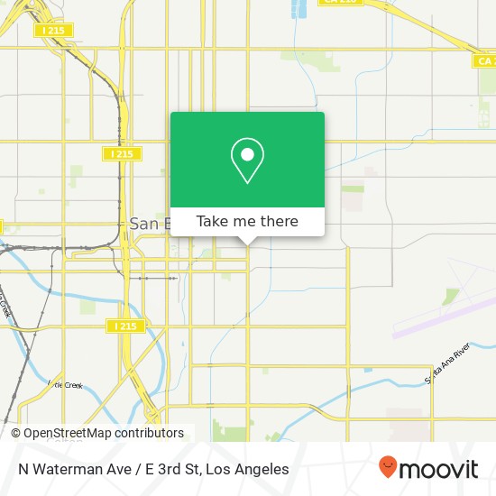 N Waterman Ave / E 3rd St map