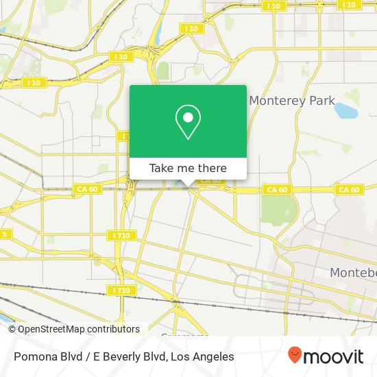 Mapa de Pomona Blvd / E Beverly Blvd