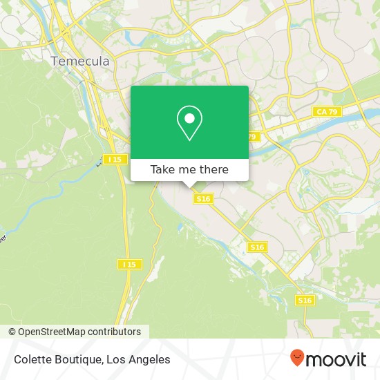 Mapa de Colette Boutique, 45602 Classic Way Temecula, CA 92592