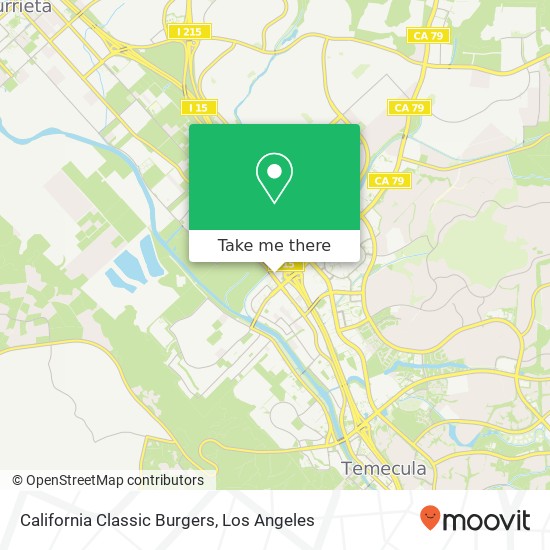Mapa de California Classic Burgers, 27300 Jefferson Ave Temecula, CA 92590