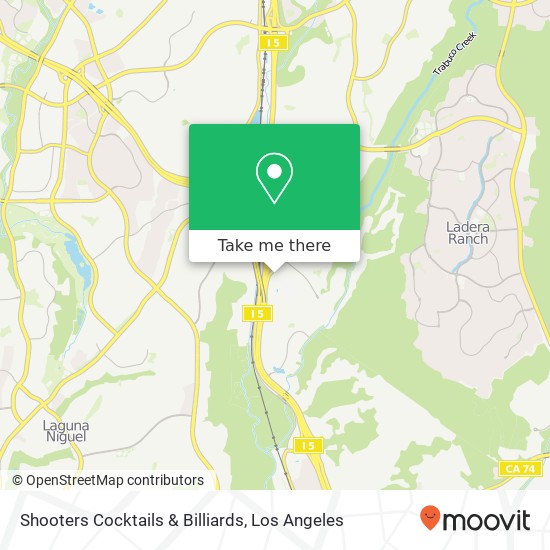 Shooters Cocktails & Billiards, 28752 Marguerite Pkwy Mission Viejo, CA 92692 map