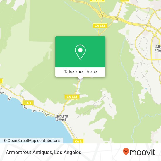 Mapa de Armentrout Antiques, 2185 Laguna Canyon Rd Laguna Beach, CA 92651