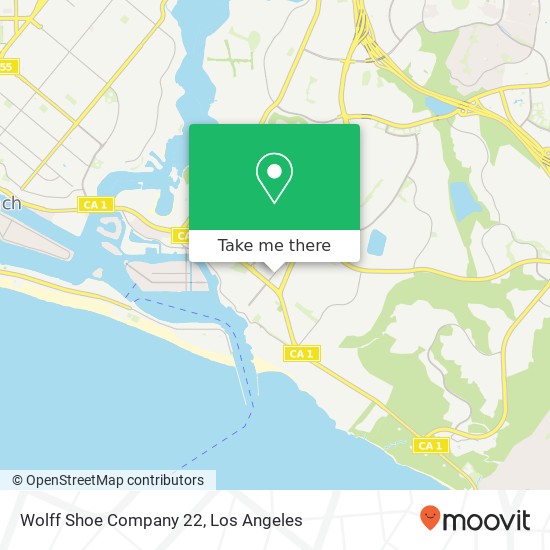 Mapa de Wolff Shoe Company 22, 964 Avocado Ave Newport Beach, CA 92660