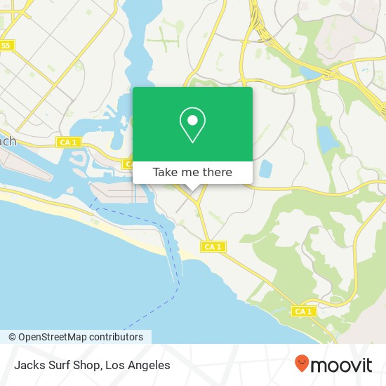 Mapa de Jacks Surf Shop, 900 Avocado Ave Newport Beach, CA 92660