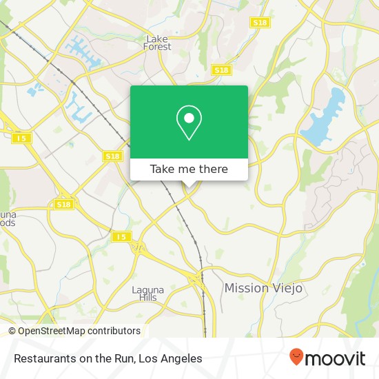 Restaurants on the Run, 25910 Acero Mission Viejo, CA map