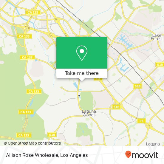 Mapa de Allison Rose Wholesale, 23192 Verdugo Dr Laguna Hills, CA 92653