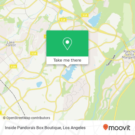 Mapa de Inside Pandora's Box Boutique, 27742 Vista del Lago Mission Viejo, CA 92692