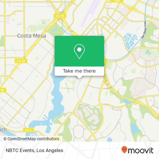 Mapa de NBTC Events, 2601 Eastbluff Dr Newport Beach, CA 92660