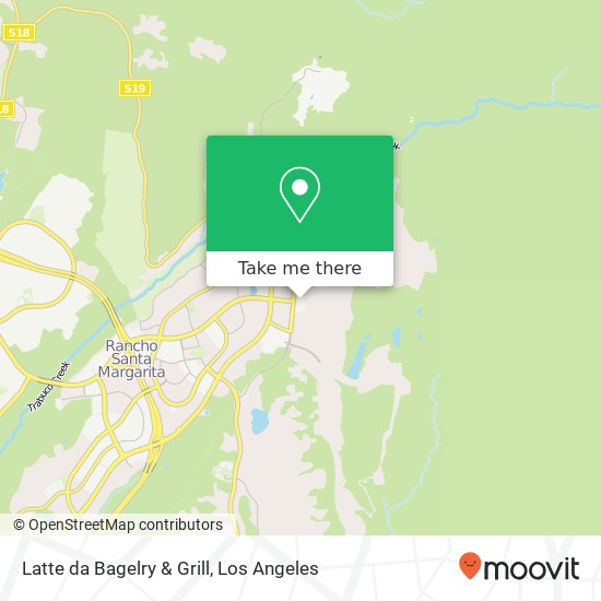 Mapa de Latte da Bagelry & Grill, 21612 Plano Trabuco Rd Rancho Santa Margarita, CA 92679