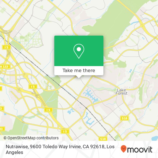 Mapa de Nutrawise, 9600 Toledo Way Irvine, CA 92618