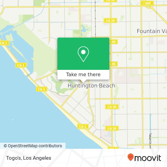 Mapa de Togo's, 7101 Yorktown Ave Huntington Beach, CA 92648