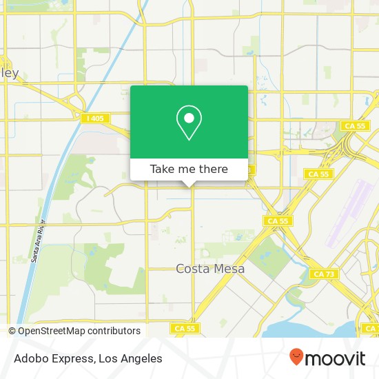 Mapa de Adobo Express, Baker St Costa Mesa, CA 92626