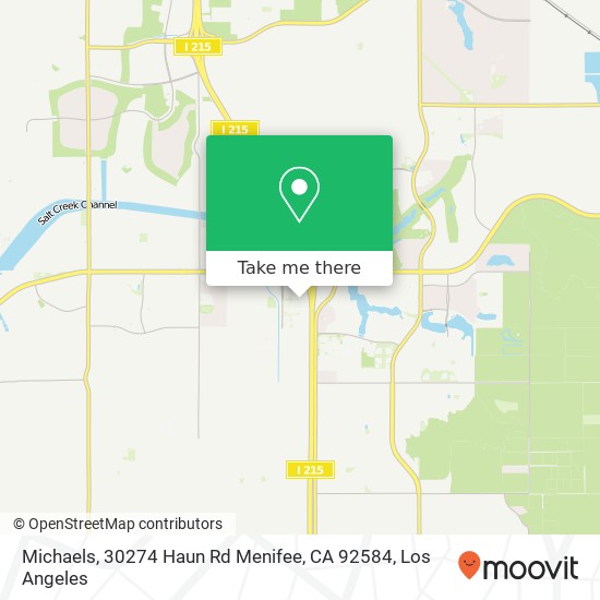 Mapa de Michaels, 30274 Haun Rd Menifee, CA 92584
