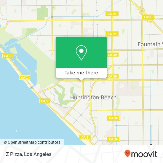 Mapa de Z Pizza, 19035 Goldenwest St Huntington Beach, CA 92648